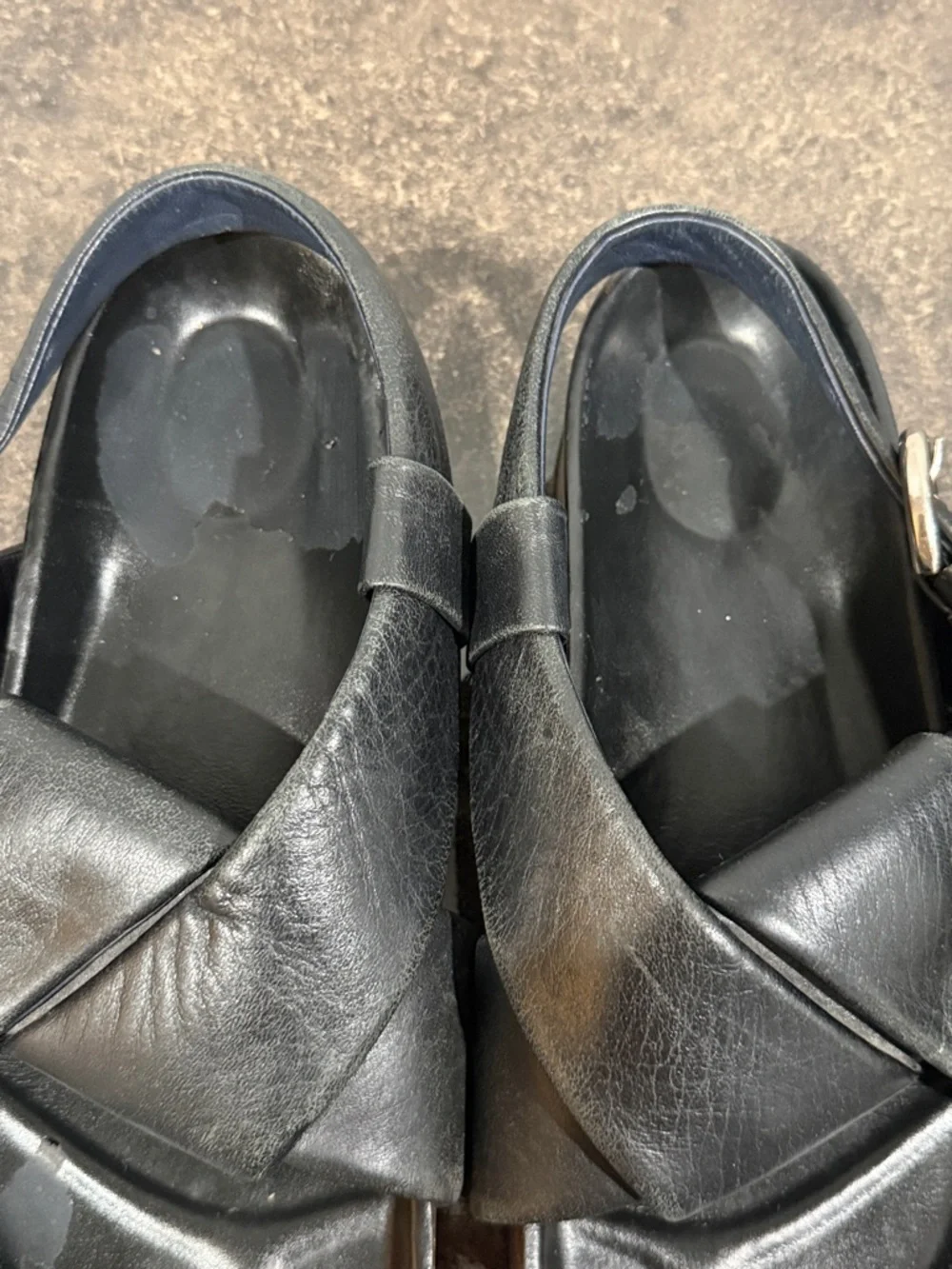 Celine Phoebe Philo Black Leather Criss-Cross Slingback Sandals Women’s Size 40 - Picture 9 of 10